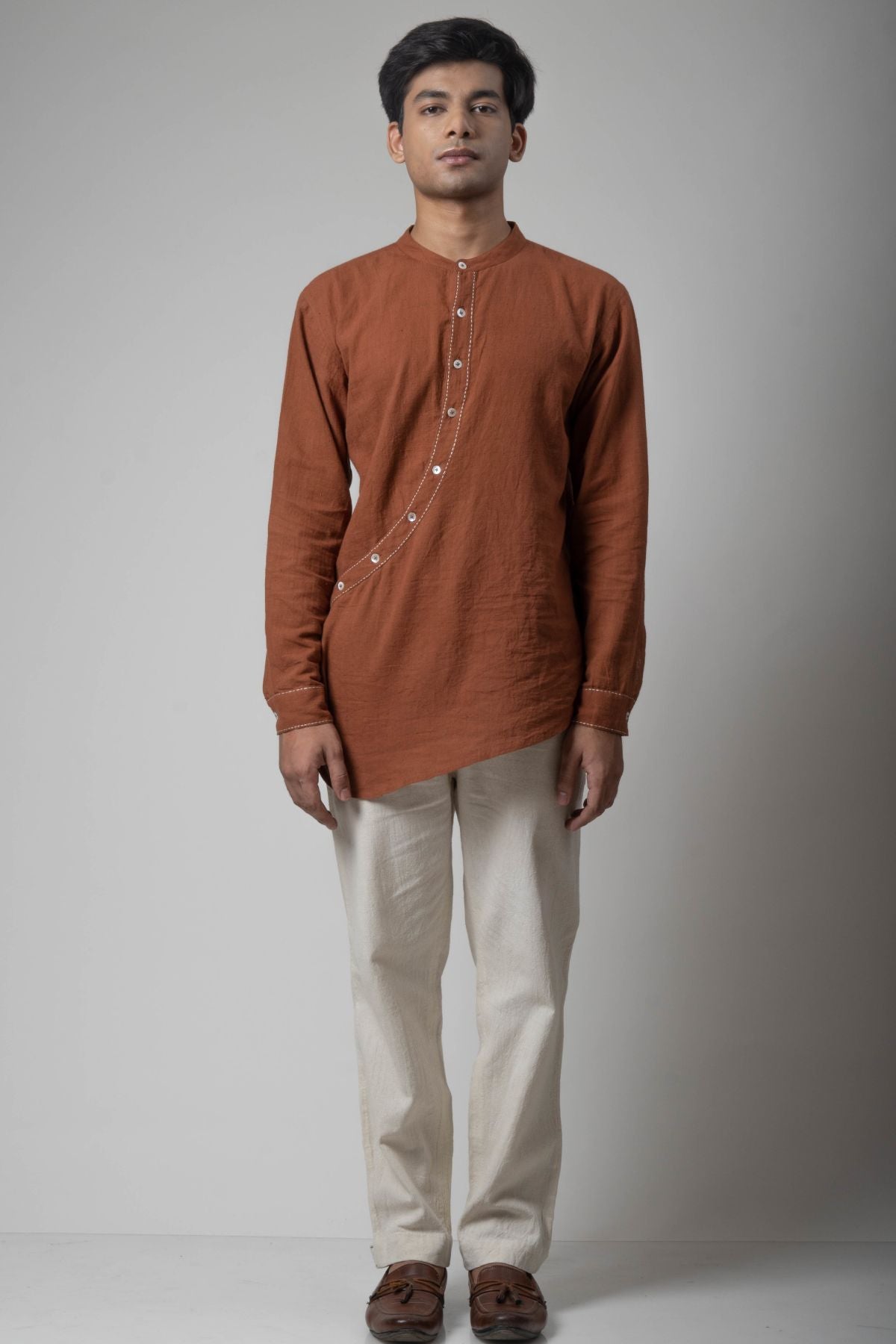 Buy Designer Angrakha Kantha Shirt By Lafaani